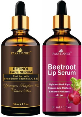 PARK DANIEL Retinol Face Serum & Beetroot Lip Serum (Inhance Pinkness of Lips) - Combo Pack (Each, 30ml)(2 Items in the set)