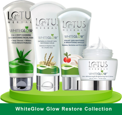 LOTUS HERBALS WhiteGlow Skin Brightening Glow Restore Collection(4 Items in the set)