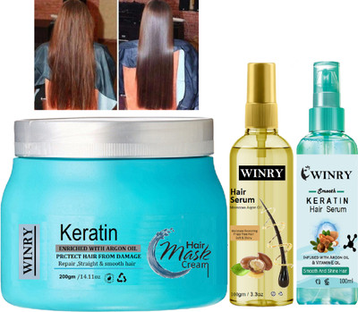 winry Complete Hair Care: Deep Conditioning Hair Spa Cream Meets Argan Hair Serum(3 Items in the set)