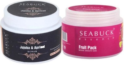 Seabuck Essence Fruit Face Pack and Jojoba & Apricot Scrub Each 100 g(2 Items in the set)