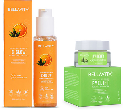 BELLAVITA Face Care Combo Pack With C Glow Face Wash + Eyelift Under Eye Cream(2 Items in the set)