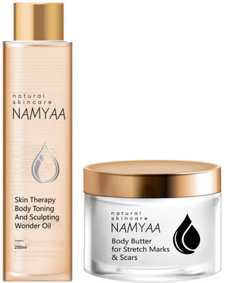 Namyaa Stretch Marks Care Combo|Body Oil With Body Butter For Scars & Stretch Marks(2 Items in the set)