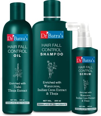 Dr Batra's Hair Fall Control Oil, Hair Fall Control Shampoo & Hair Fall Control Serum(3 Items in the set)