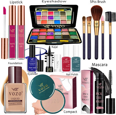 VOZO Makeup Combo Sets One-stop Beauty Package for Beginners and Professionals VT-110(15 Items in the set)