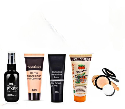Earthcon COMPACT FIXER PRIMER FOUNDATION SCRUB(5 Items in the set)
