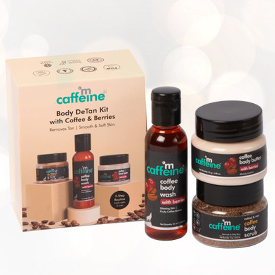 mCaffeine Body Care Gift Set | Berries Body Wash, Scrub & Butter | Men & Women(3 Items in the set)