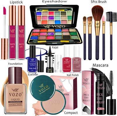 VOZO Makeup Combo Sets One-stop Beauty Package for Beginners and Professionals 302(15 Items in the set)