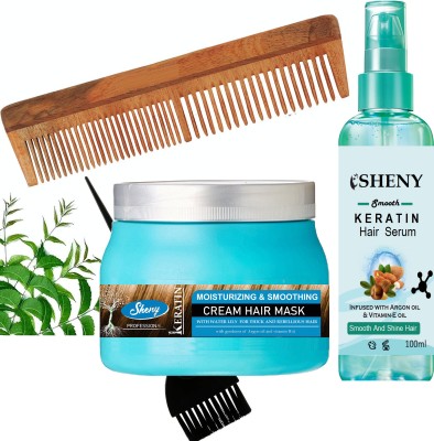 Sheny Keratin Spa Treatment, Hair Shine Serum.Dye Brush And Hair Comb Best combo(1 Items in the set)