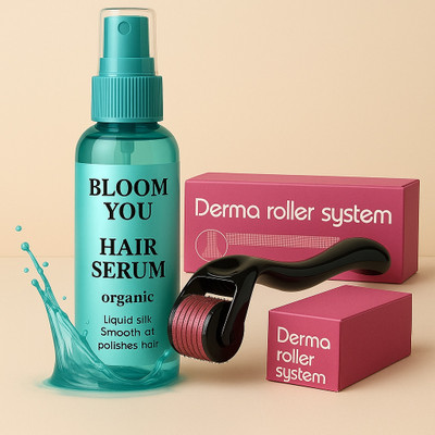 BLOOM YOU Liquid Silk Smooth Hair Serum & Growth Roller(100 ml)