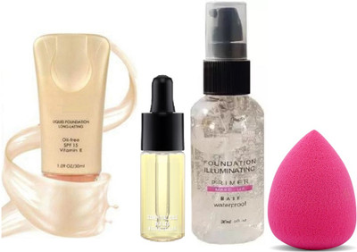 Emijun face makeup combo primer makeup blender ,foundation ,serum(4 Items in the set)