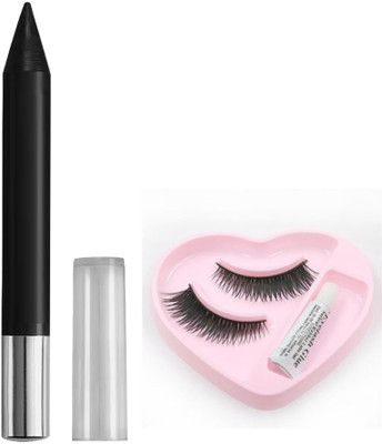 tanvi27 Bold black crayon kajal with eye make up eye lashes(2 Items in the set)