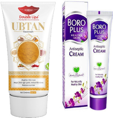 DOUBLE LIPS ANTISEPTIC CREAM 40 ML WITH FACE CARE SOAP FREE UBTAN FACE WASH 100 ML(2 Items in the set)
