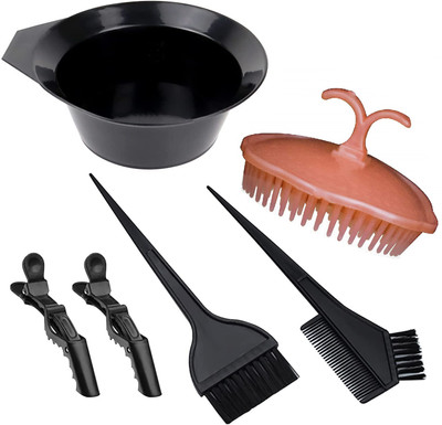 E-DUNIA REGULAR BLACK Hairdye Mixing Bowl With One Shampoo brush(4 Items in the set)