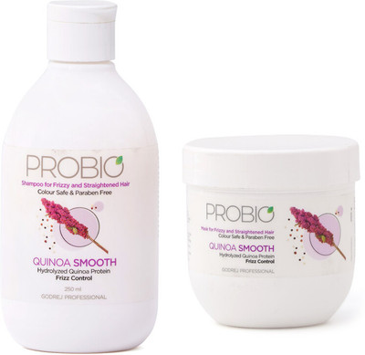 Godrej Professional Combo Pack of Probio Quinoa smooth Shampoo 250ml with Probio Quinoa smooth Mask 200gm(2 Items in the set)