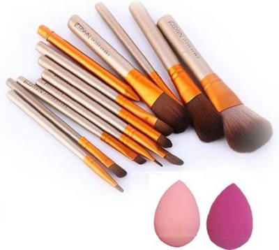 Upheavel 2 pieces MN sponge puff + Loose Naked3 Makeup brush set(3 Items in the set)