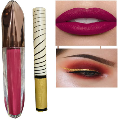 Luipui DARK PINK LIPSTICK AND GOLDEN EYELINER PACK OF 2(1 Items in the set)