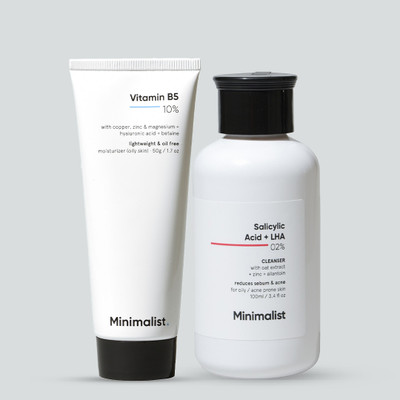 Minimalist Anti Acne & Lightweight Facewash Moisturizer Duo for Oily Skin(2 Items in the set)