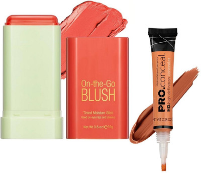Neycare blusher stick with pro concealer long lasting waterproof all skin type perfect looking(2 Items in the set)