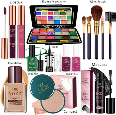 VOZO Makeup Combo Kit One-stop Beauty Package for Beginners and Professionals KT-275(15 Items in the set)