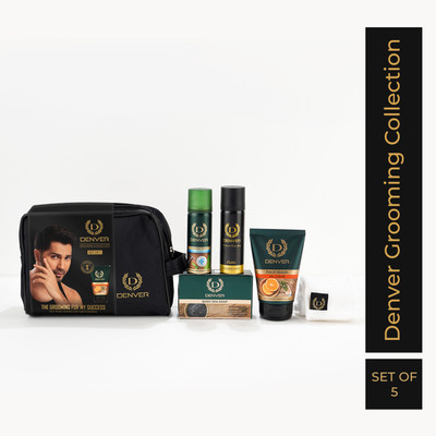 DENVER Men's Travel Grooming Kit- Nano Deo, Facewash,Body Spa Soap,Shaving Foam,Towel(5 Items in the set)