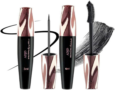 ADJD Smudge Proof Long Lasting Mascara Eyliner Combo For Dazzling Eyes(2 Items in the set)