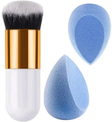 ghorela 1 Foundation Brush with 2 Puff Blenders – Pack of 3(1 Items in the set)