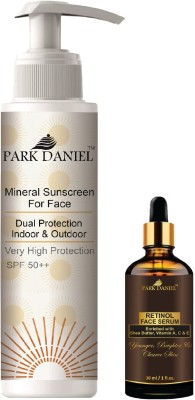 PARK DANIEL Dual Protection SPF 50++ Sunscreen 100ml & Retinol Face Serum 30ml(2 Items in the set)