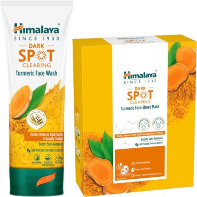 HIMALAYA DARK SPOT CLEAR TURMERI FACE WASH 100ML + FACE SHEET MASK 30G(2 Items in the set)