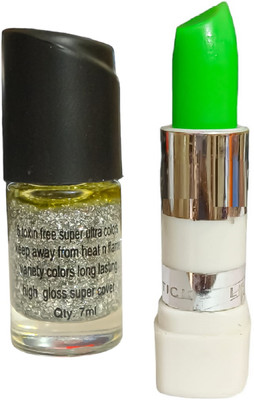 Luipui GLITTER SILVER NAIL POLISH AND LIPGLOSS(1 Items in the set)