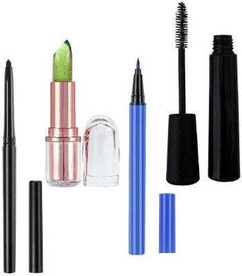 BLUEMERMAID COMBO GEL LIPSTICK SKETCH EYELINER MASCARA & CRAYON KAJAL(4 Items in the set)