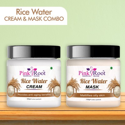 PINKROOT Rice water Face & body Cream 100gm & Rice water Face Mask 100gm(2 Items in the set)
