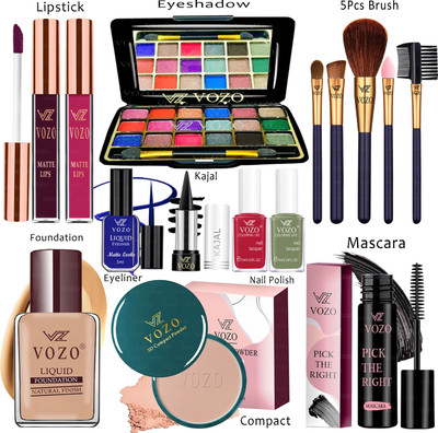 VOZO Makeup Combo Sets One-stop Beauty Package for Beginners and Professionals KT-350(15 Items in the set)