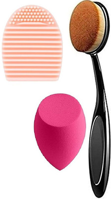 Emijun Fiber Bristle Makeup Brush With Blender Sponge and Brush Cleaner Combo(1 Items in the set)