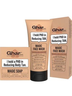 Ghar Soaps Detan Magic Combo - Magic Soap & Magic Facewash(2 Items in the set)