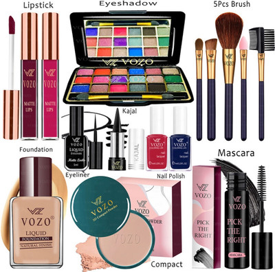 VOZO Makeup Combo Sets One-stop Beauty Package for Beginners and Professionals ST-57(15 Items in the set)