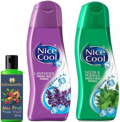 glomantic Mix Fruit Face Wash & Nice Cool Powder Levender & Neem (2*150 gm)(2 Items in the set)