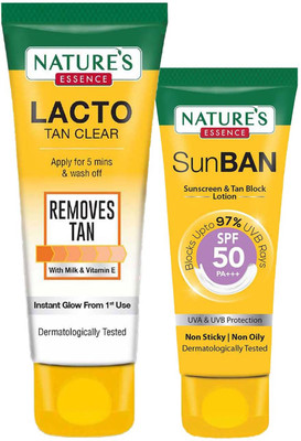 Nature's Essence SunBan Sunscreen Spf50_60ml + Lacto Tan Clear_100g(2 Items in the set)