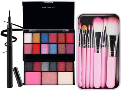MYEONG brushes and eyeliner with makeup kit eyeshadow(3 Items in the set)