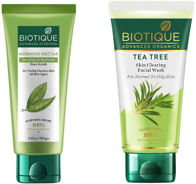 BIOTIQUE M Nectar 100ml Face Scrub & Tea Tree 150ml Fw Set of 2(2 Items in the set)