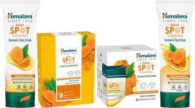 HIMALAYA Turmeric Face Scrub100g&Pack100g& Cream50g&Sheet Mask 30g(4 Items in the set)