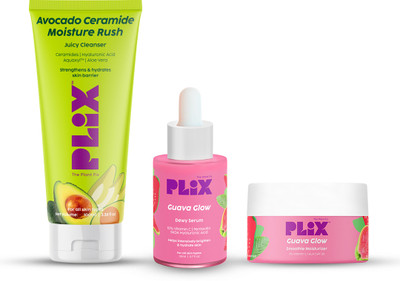 The Plant Fix Plix Skin Brightening Regime with Avocado Cleanser, Guava Glow Serum & Moisturizer(3 Items in the set)