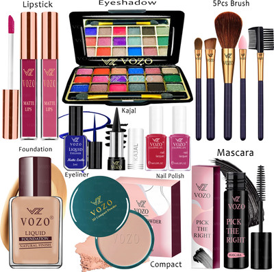 VOZO Makeup Combo Sets One-stop Beauty Package for Beginners and Professionals Set-347(15 Items in the set)