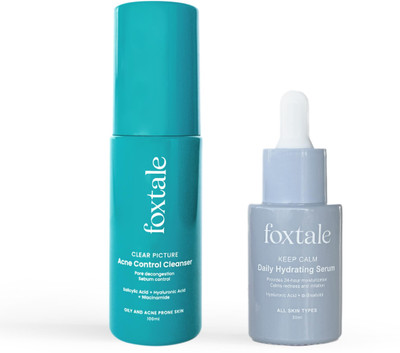 Foxtale Smooth Skin | Acne Control Cleanser 100 ml + Daily Hydrating Serum 30 ml(2 Items in the set)