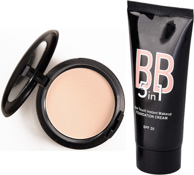Latixmat face makeup combo pressed compact powder and foundation cream waterproof(2 Items in the set)
