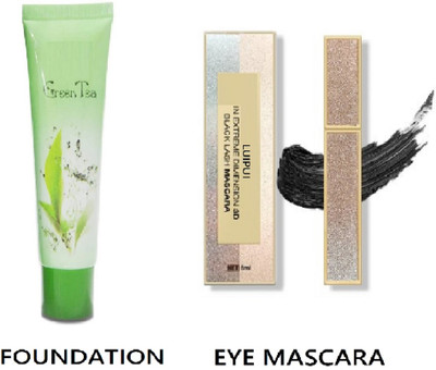 Luipui Green Tea Foundation ( 60ml) & 3d Black Lash Mascara (8ml) Pack Of 2(2 Items in the set)