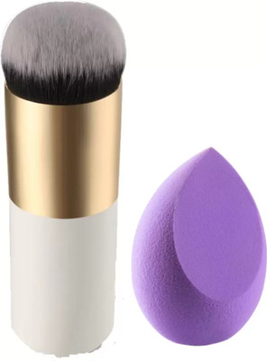 SUBHMUN Foundation Brush with Sponge puff blender(2 Items in the set)