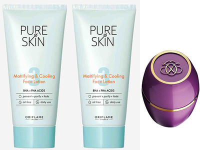 Oriflame Sweden Pure Skin Mattifying & Cooling Face Lotion.With Teander Care.(3 Items in the set)