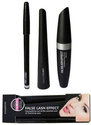 J & F 3 in 1 Eye Makeup Combo ( Eyeliner , Mascara ,Eyebrow Pencil )(1 Items in the set)