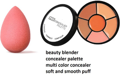 Maryville smooth new makeup combo set concealer with beauty blender easy to use pack of 2(2 Items in the set)