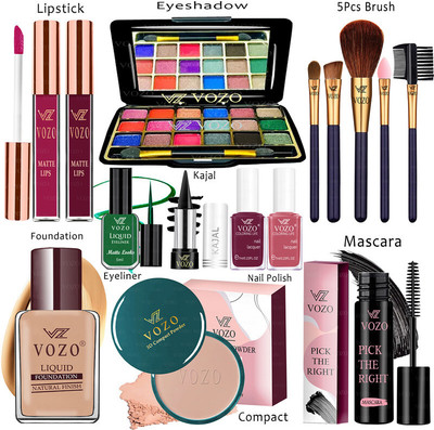 VOZO Makeup Combo Kit One-stop Beauty Package for Beginners and Professionals 47(15 Items in the set)